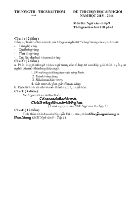 Đề thi chọn học sinh giỏi năm học 2015  2016 môn thi Ngữ văn lớp 9